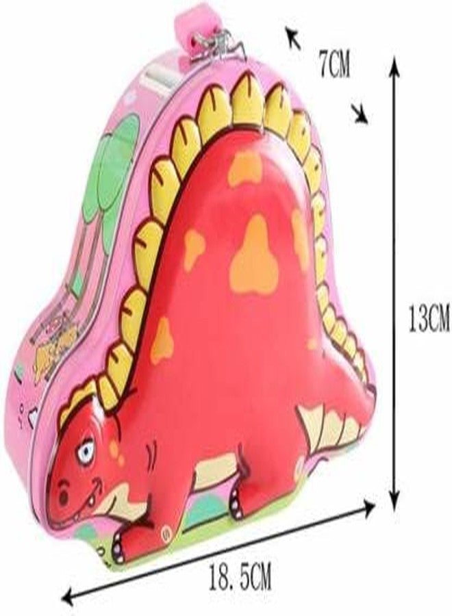 ويش كي حصالة نقود على شكل ديناصور كرتوني لطيف وجذاب من WISHKEY مع قفل أمان ومفاتيح للأطفال، صندوق لحفظ النقود وجمع العملات المعدنية للأولاد والبنات (عبوة من قطعة واحدة، متعددة الألوان) - Image 3